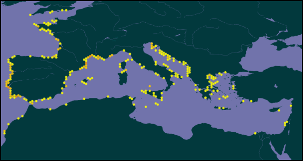 mapa localització aplysia fasciata
