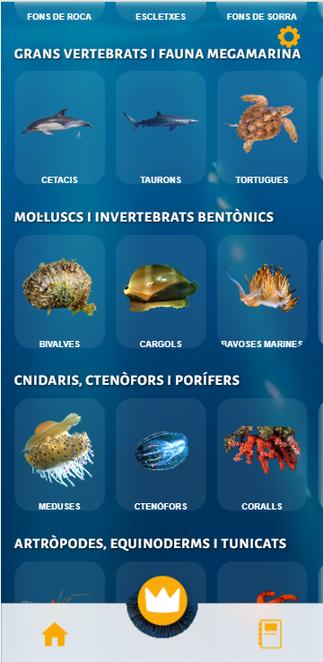 Interfície de la App Blau Català